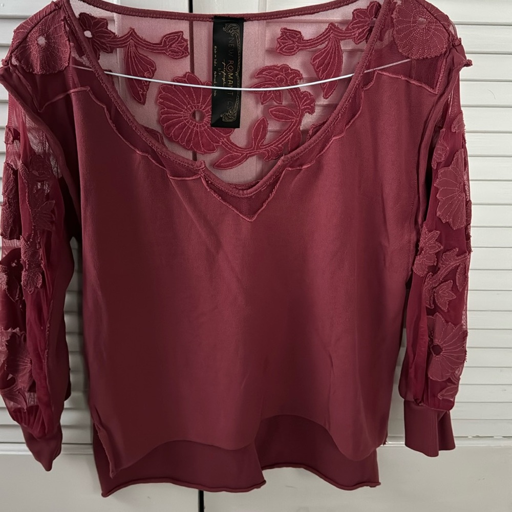 Free people- New Romantics 3/4 sleeve shirt.